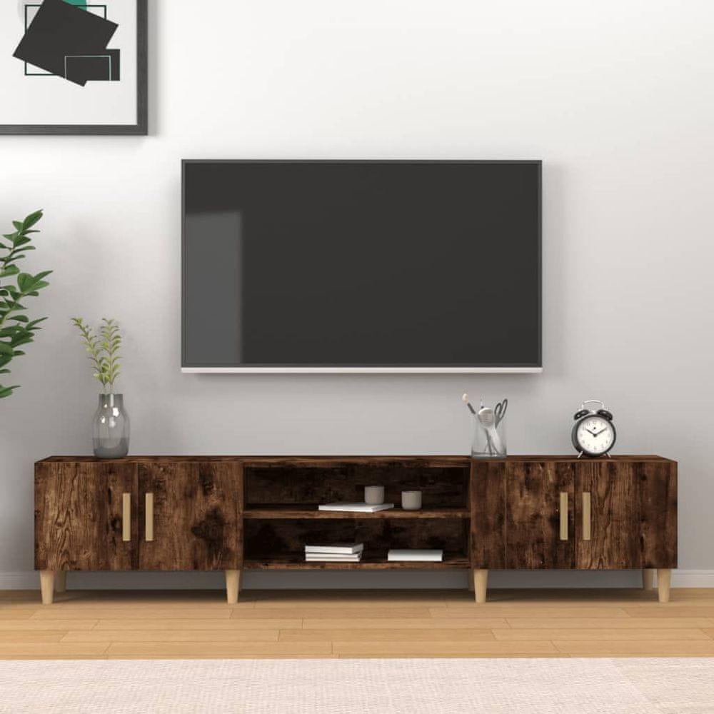 Vidaxl TV skrinka dymový dub 180x31,5x40 cm kompozitné drevo